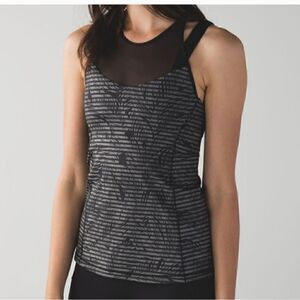 Lululemon Athletica Running in the City Tank Stripe Play Slate Black Size 6
